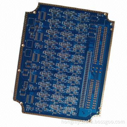 2-layer Blue PCB + Gold Edge, 1.0mm Board Thickness, 10 to 300V Test Voltage
